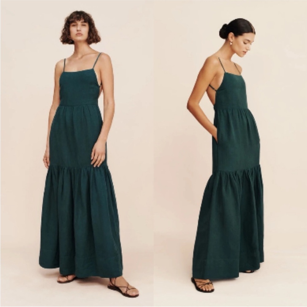 Posse Ellie Square-Neck Open-Back Maxi Dress S - Picture 3 of 9
